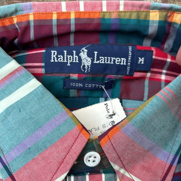 Ralph Lauren polo madras long sleeve med NWT shirt - Picture 2 of 3